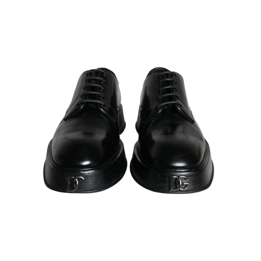 Dolce & Gabbana Black Calf Leather Derby Formal Dress Shoes