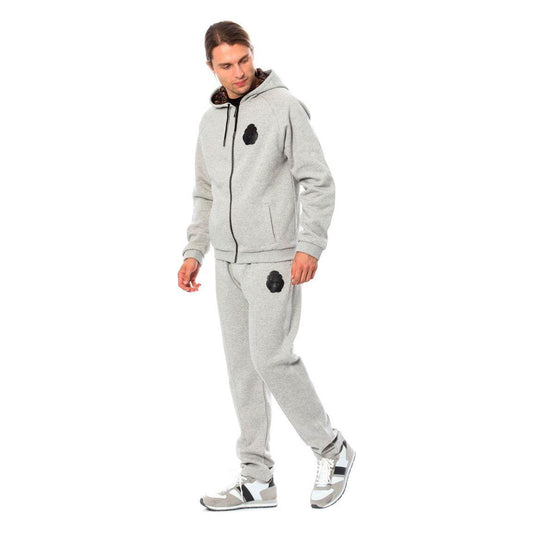 Billionaire Italian Couture Elegant Gray Hooded Cotton Sweatsuit Billionaire Italian Couture