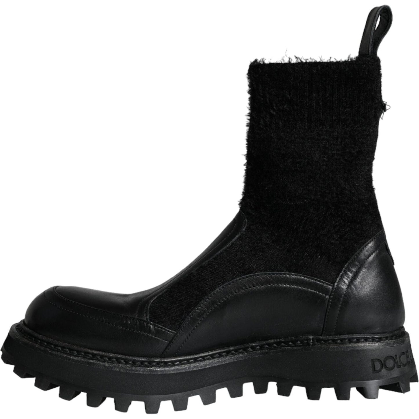 Dolce & Gabbana Black DG Logo Horse Sock Ankle Boots Shoes Dolce & Gabbana