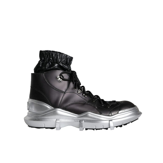 Dolce & Gabbana Black Nylon Galileo High Top Sneakers Shoes