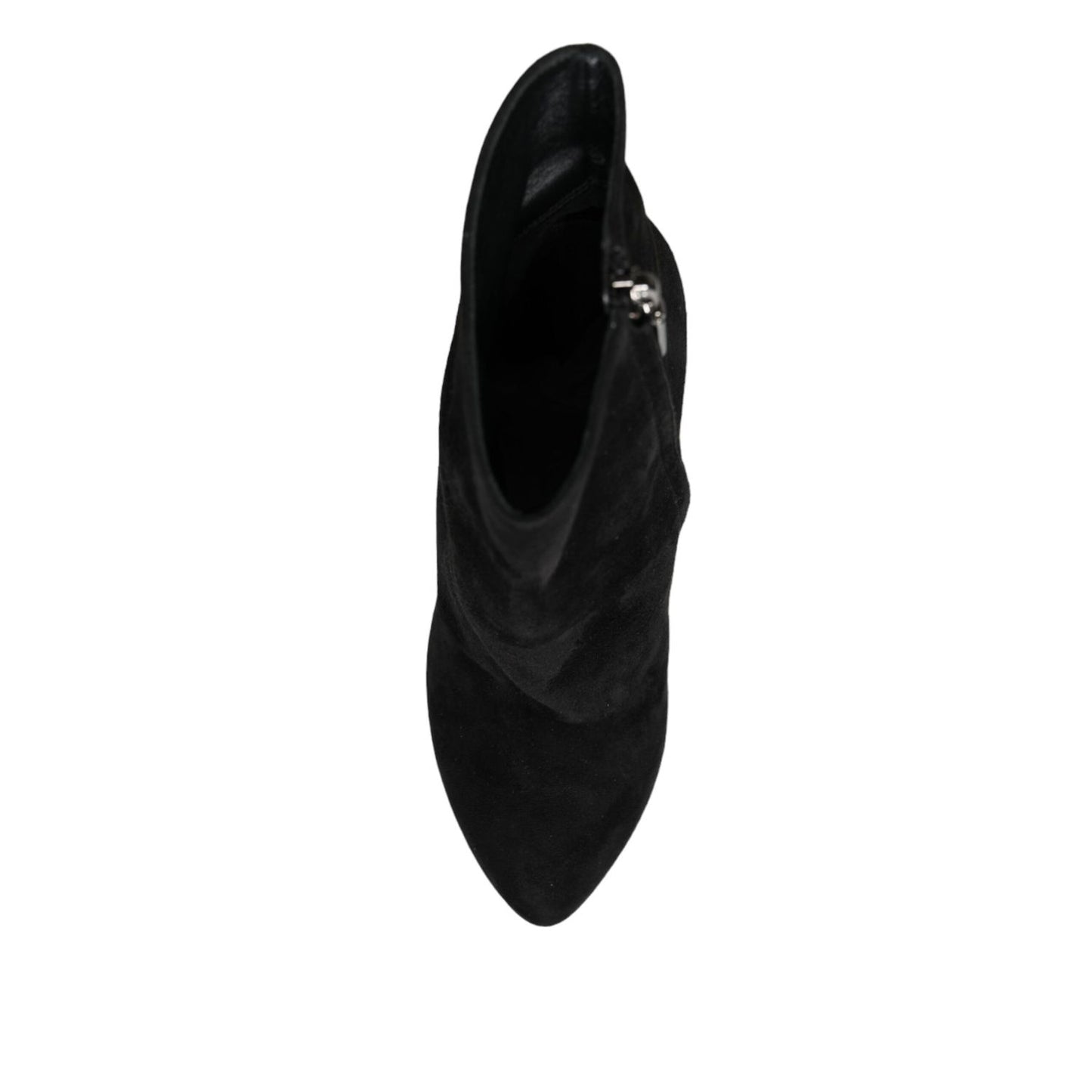 Dolce & Gabbana Black Suede Leather Mid Calf Boots Shoes