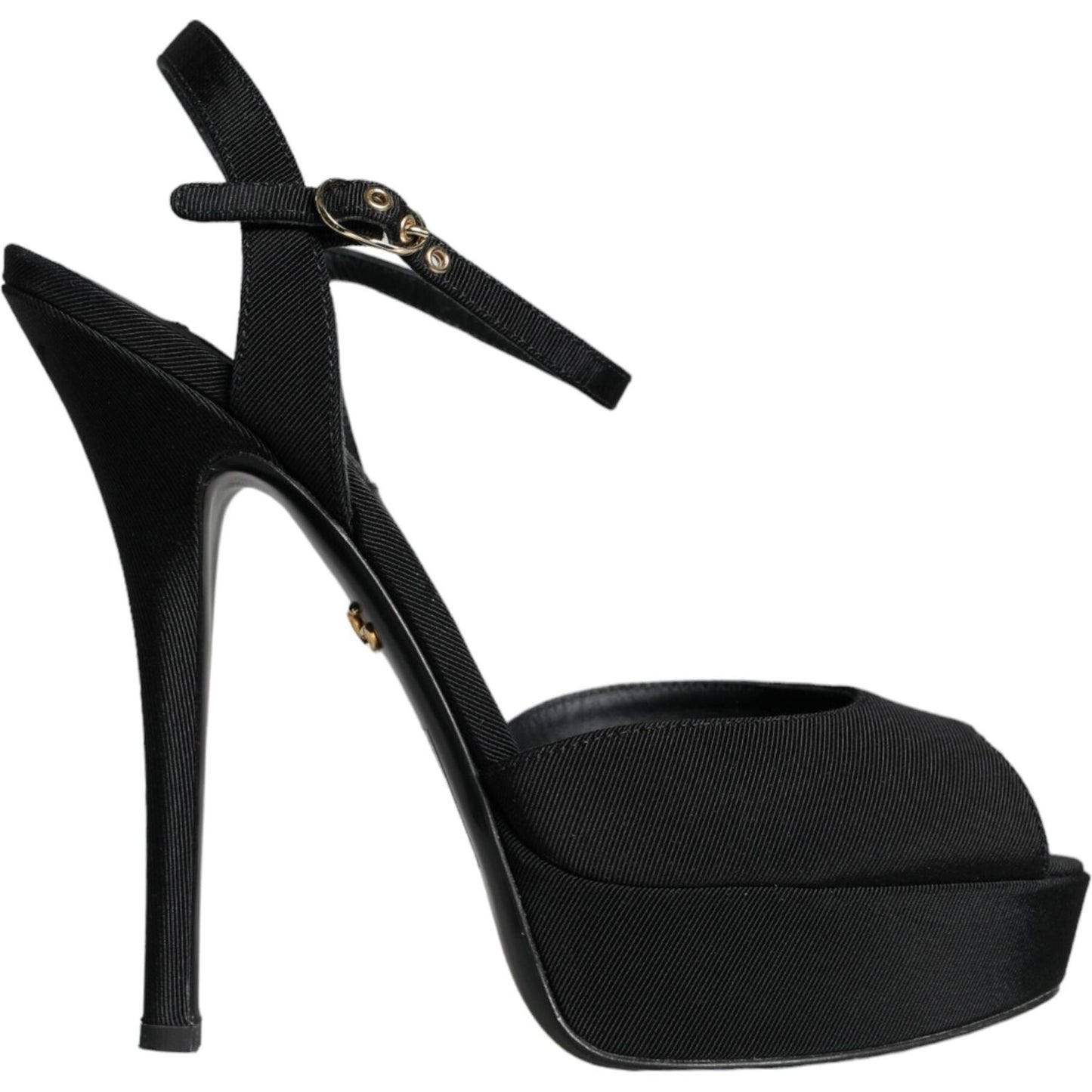 Dolce & Gabbana Black Leather Platform Heels Sandals Shoes Dolce & Gabbana