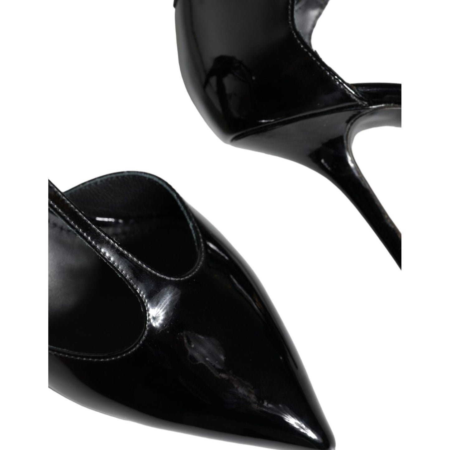 Dolce & Gabbana Black Leather T-strap Stiletto High Heels Shoes Dolce & Gabbana