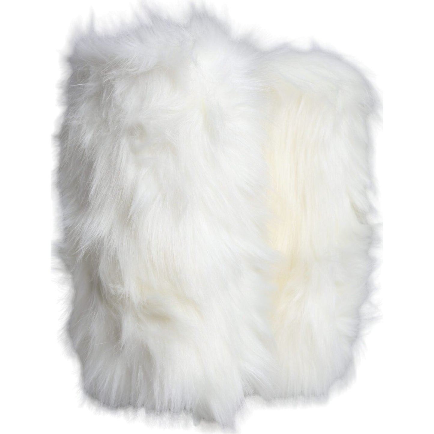 Dolce & Gabbana White Fur Leather Heels Mid Calf Boots Shoes Dolce & Gabbana