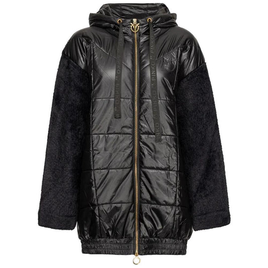 PINKO Black Nylon Jackets & Coat PINKO