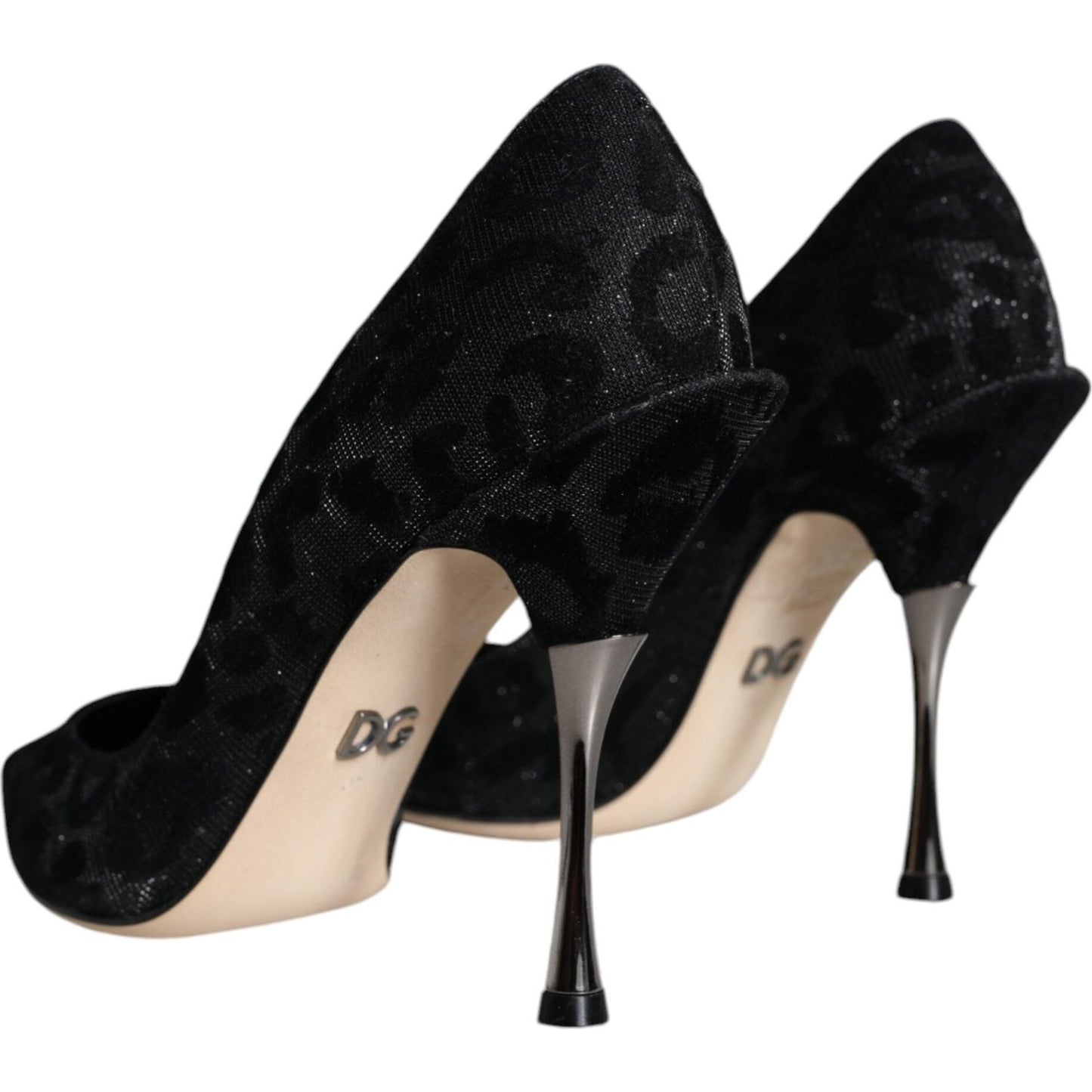 Dolce & Gabbana Black Leopard Lurex High Heels Pumps Shoes Dolce & Gabbana