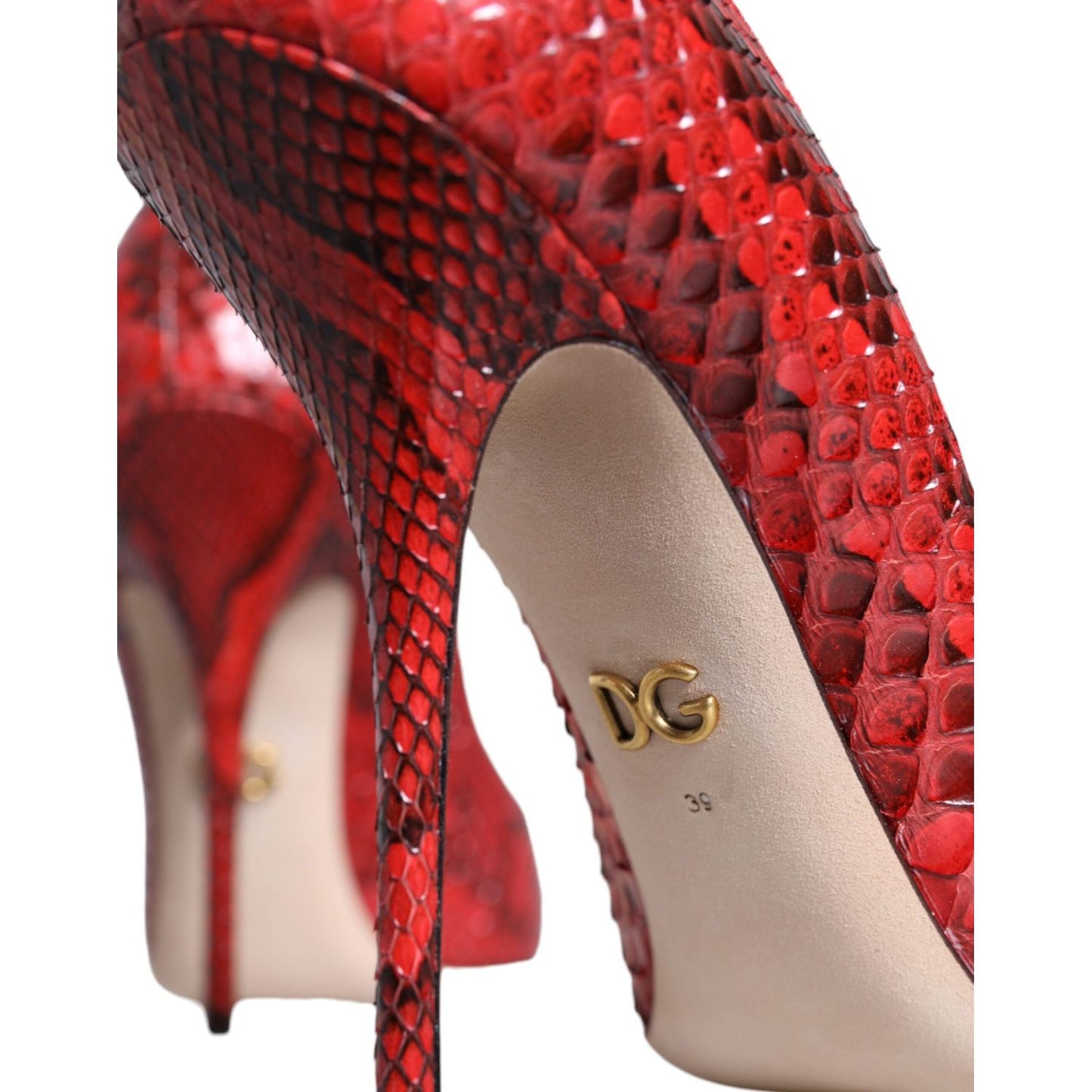 Dolce & Gabbana Red Leather Stiletto High Heels Pumps Shoes Dolce & Gabbana