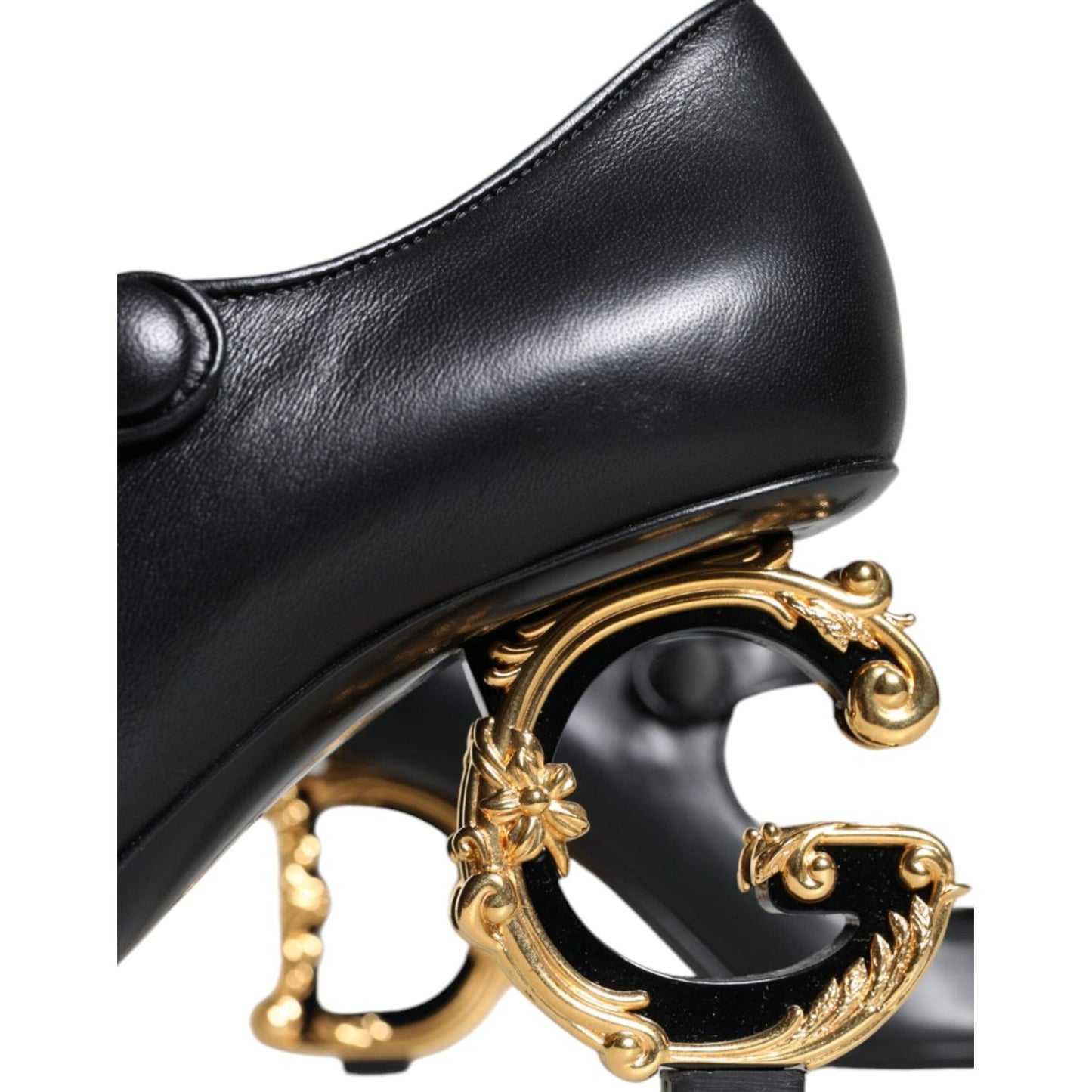 Dolce & Gabbana Black Leather Logo Heels Mary Janes Pumps Shoes Dolce & Gabbana