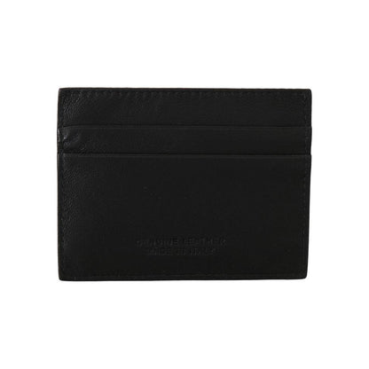 Billionaire Italian Couture Black Leather Cardholder Wallet