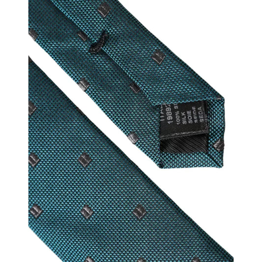 Dolce & Gabbana Green Patterned Silk Adjustable Men Tie Dolce & Gabbana