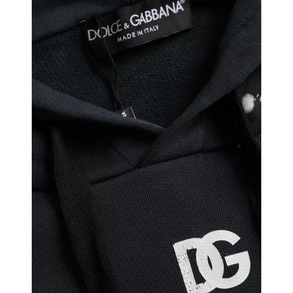 Dolce & Gabbana Black Sicilian Hooded Sweatshirt Sweater Dolce & Gabbana