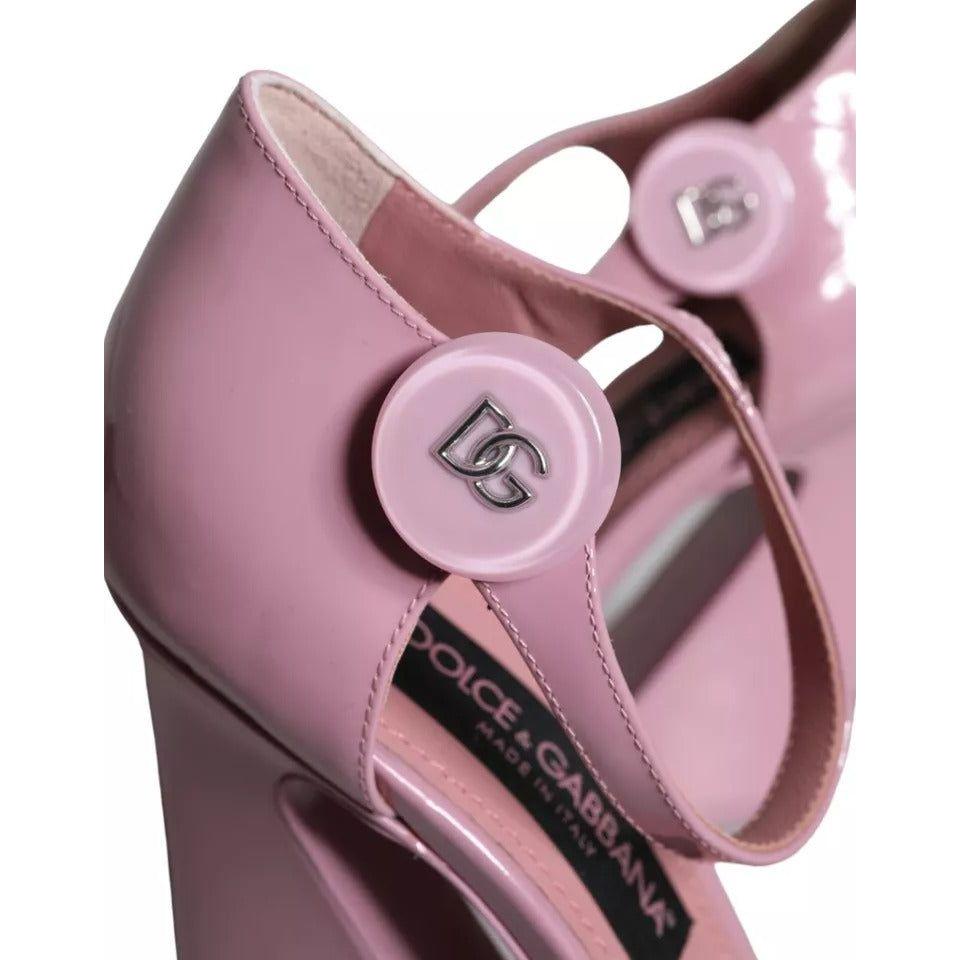 Dolce & Gabbana Pink Patent Leather Ankle Strap Heels Sandals Shoes Dolce & Gabbana