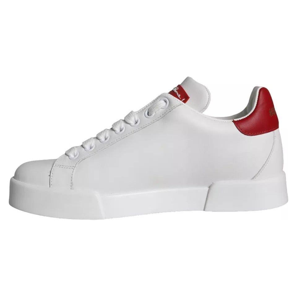 Dolce & Gabbana White Patch Calfskin Nappa Portofino Sneakers Shoes Dolce & Gabbana