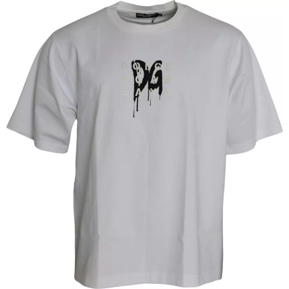 Dolce & Gabbana White Logo Round Neck Short Sleeves T-shirt Dolce & Gabbana