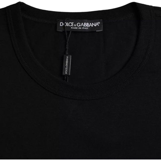 Dolce & Gabbana Black Cotton Round Neck Short Sleeves T-shirt Dolce & Gabbana