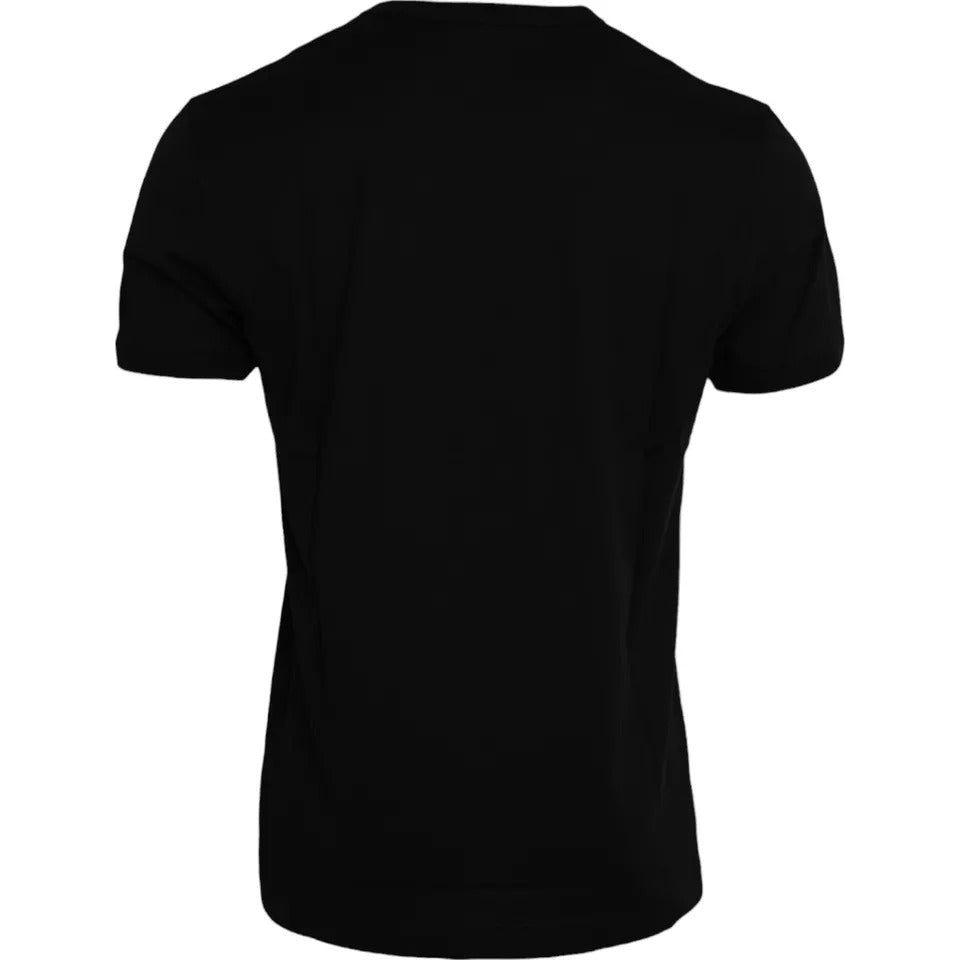 Dolce & Gabbana Black Cotton Round Neck Short Sleeves T-shirt Dolce & Gabbana