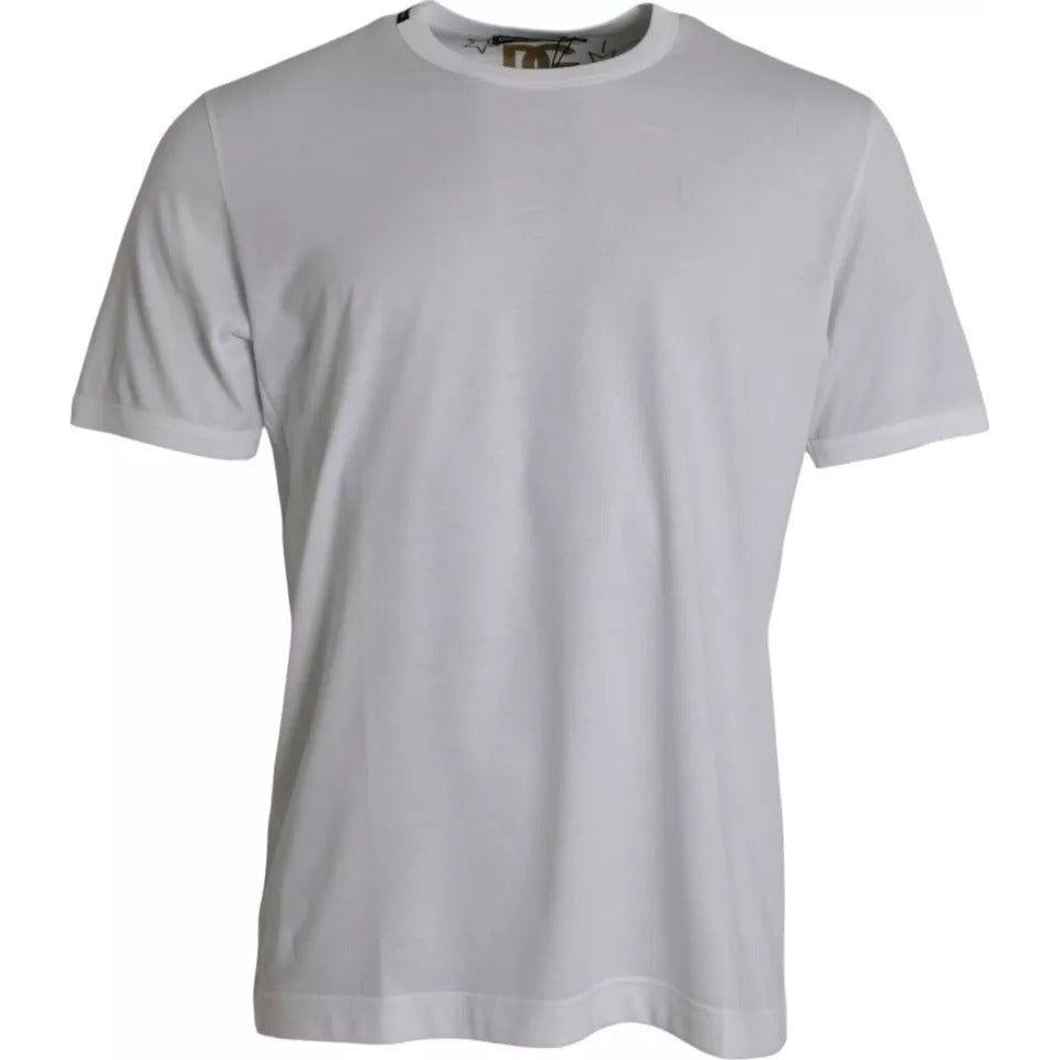 Dolce & Gabbana White Cotton Round Neck Short Sleeves T-shirt Dolce & Gabbana