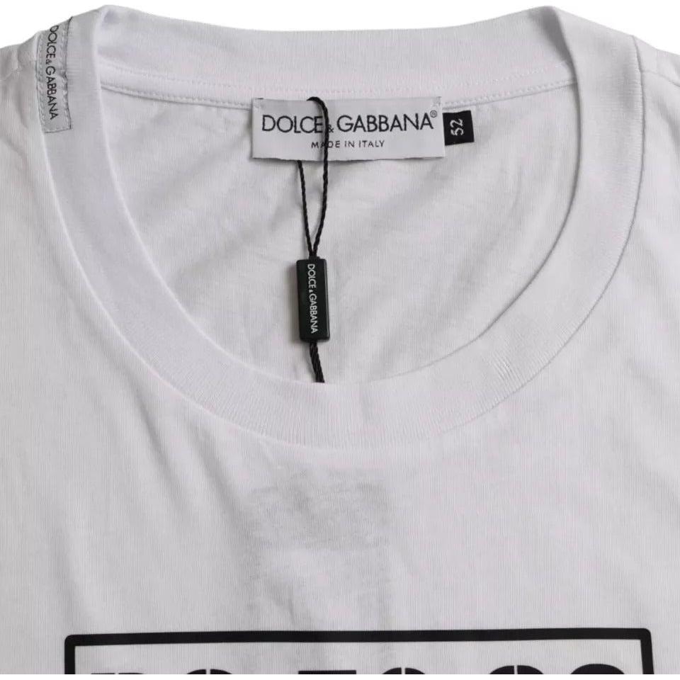 Dolce & Gabbana White Logo Round Neck Short Sleeves T-shirt Dolce & Gabbana