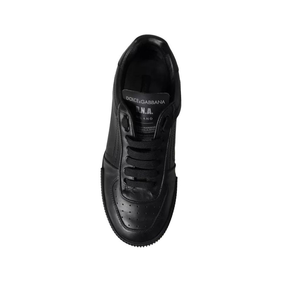 Dolce & Gabbana Black Leather Low Top Sneakers Men Shoes Dolce & Gabbana