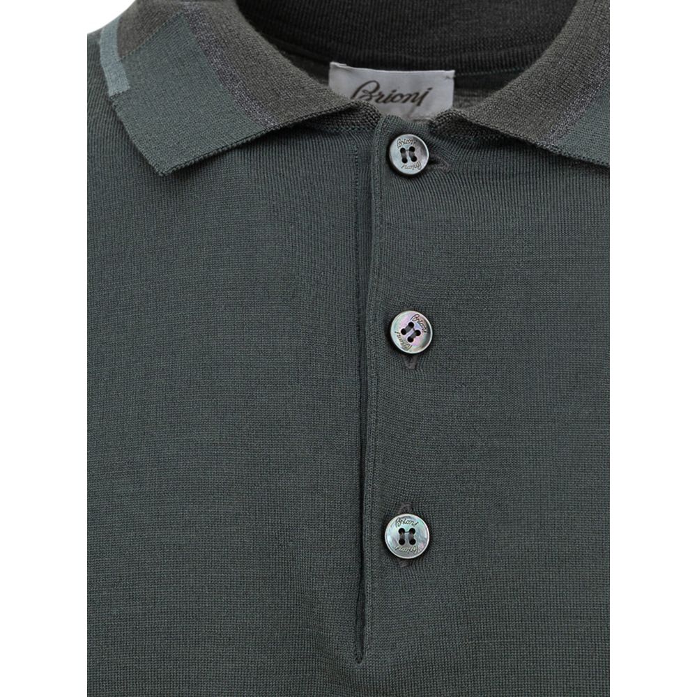 Brioni Green Cotton Polo Shirt Brioni