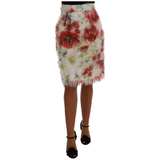 Dolce & Gabbana Elegant Floral High-Waist Pencil Skirt Dolce & Gabbana