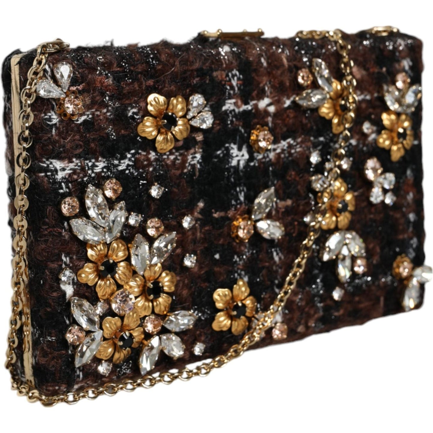 Dolce & Gabbana Multicolor Tweed Floral Clutch Evening Party Purse CrossBody Bag Dolce & Gabbana