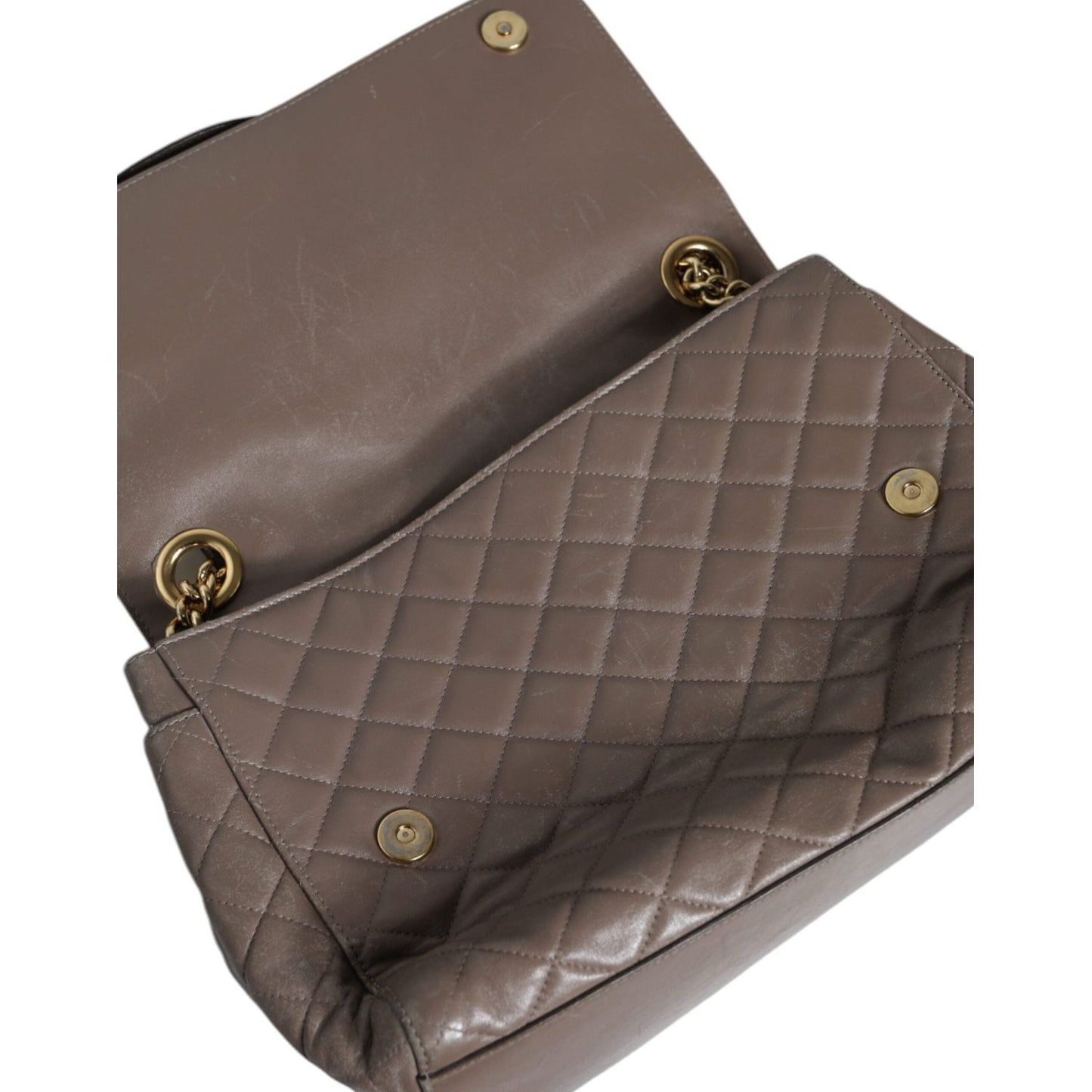 Dolce & Gabbana Brown Quilted Leather Shoulder Purse Satchel Bag Dolce & Gabbana