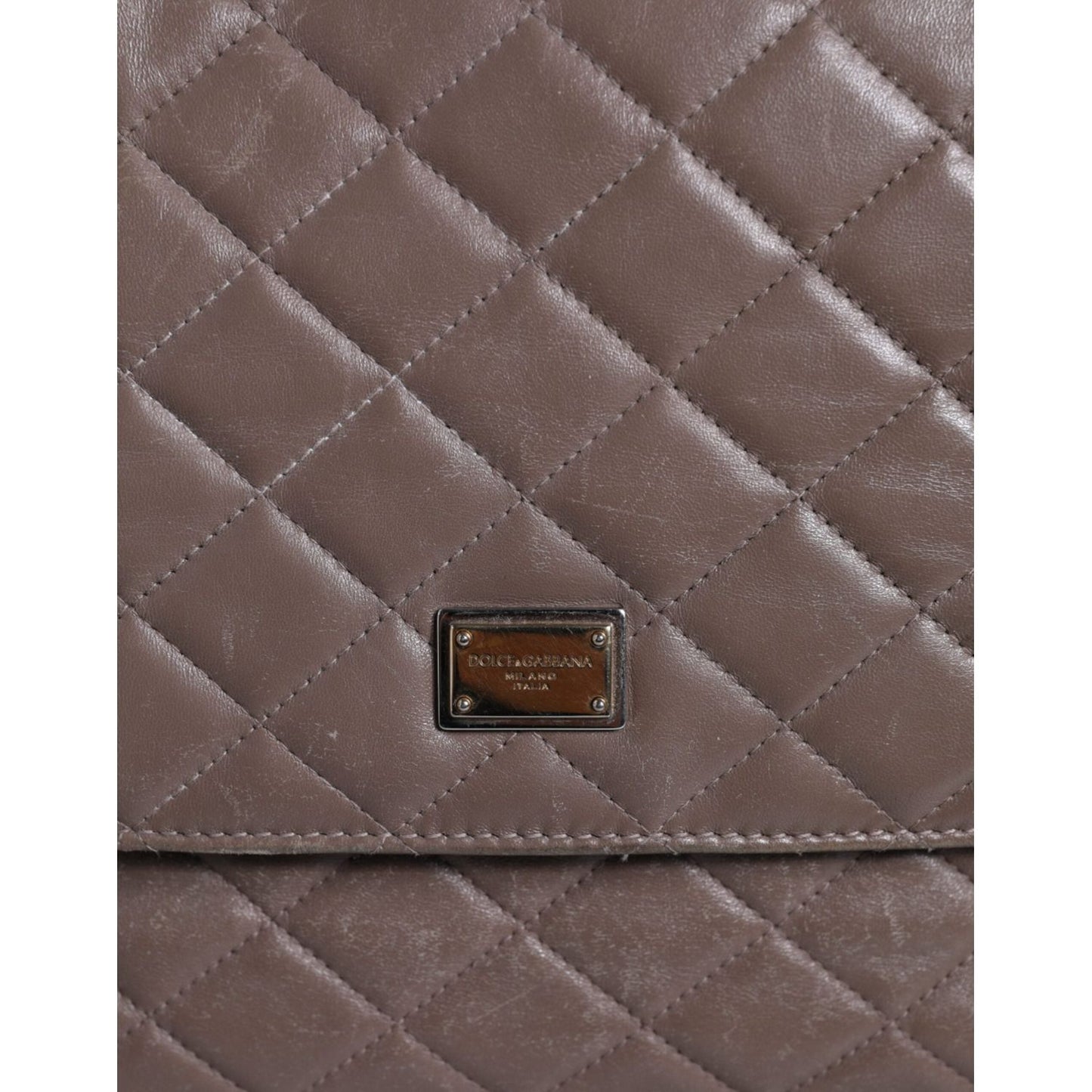 Dolce & Gabbana Brown Quilted Leather Shoulder Purse Satchel Bag Dolce & Gabbana