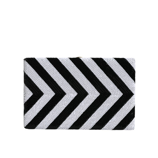 Dolce & Gabbana Black White Gold Frame Clutch Evening Party Purse Bag