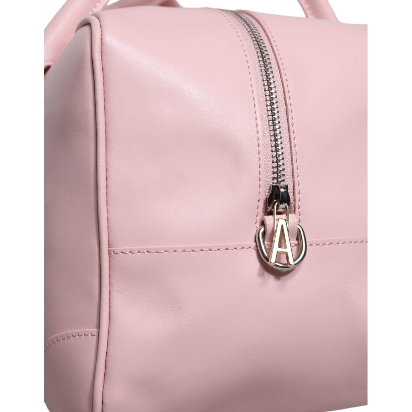 Aniye By Pink Leather Logo Top Handle Duffel Handbag Women Bag Aniye By