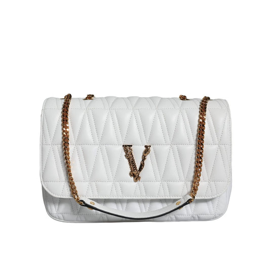Versace White Mini Nappa Leather Crossbody Shoulder Bag Versace