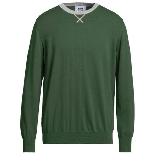 Alpha Studio Green Wool Sweater Alpha Studio