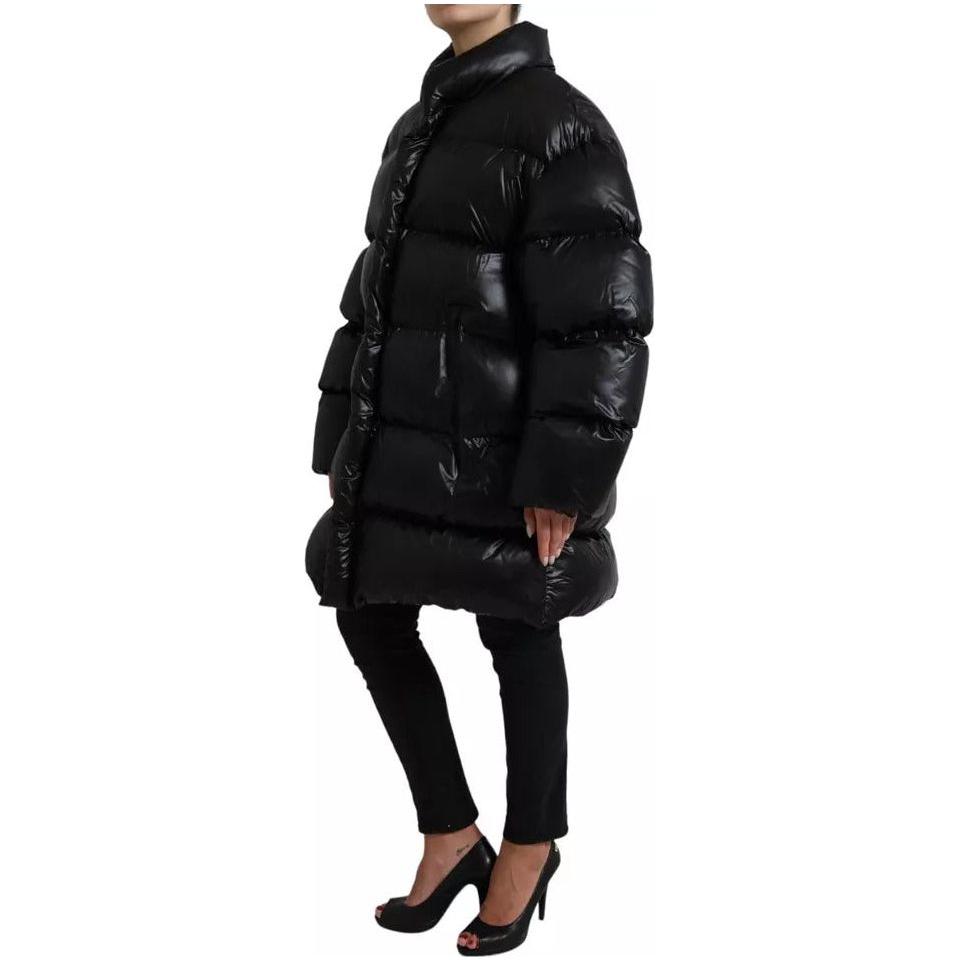 Dolce & Gabbana Black Puffer Quilted Full Zip Coat Jacket Dolce & Gabbana