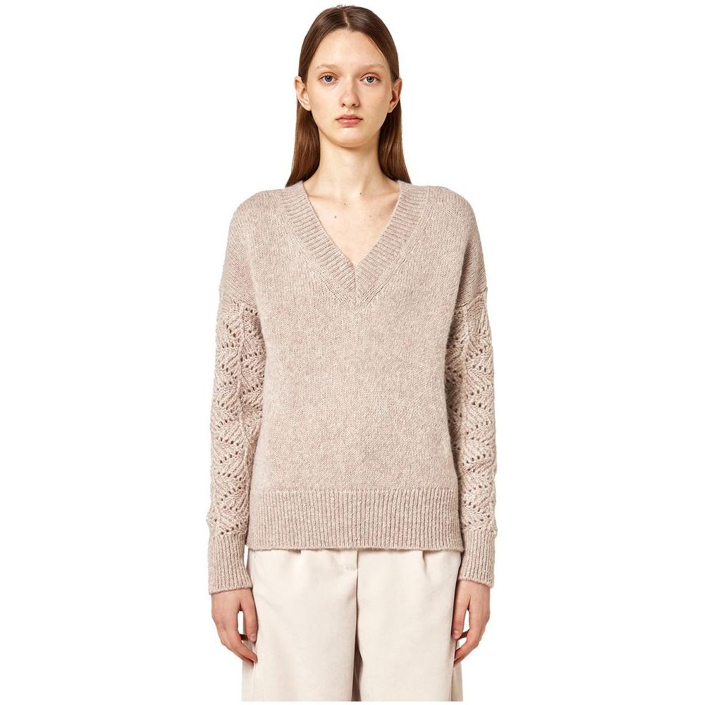 Alpha Studio Beige Wool Alpaca Sweater Alpha Studio