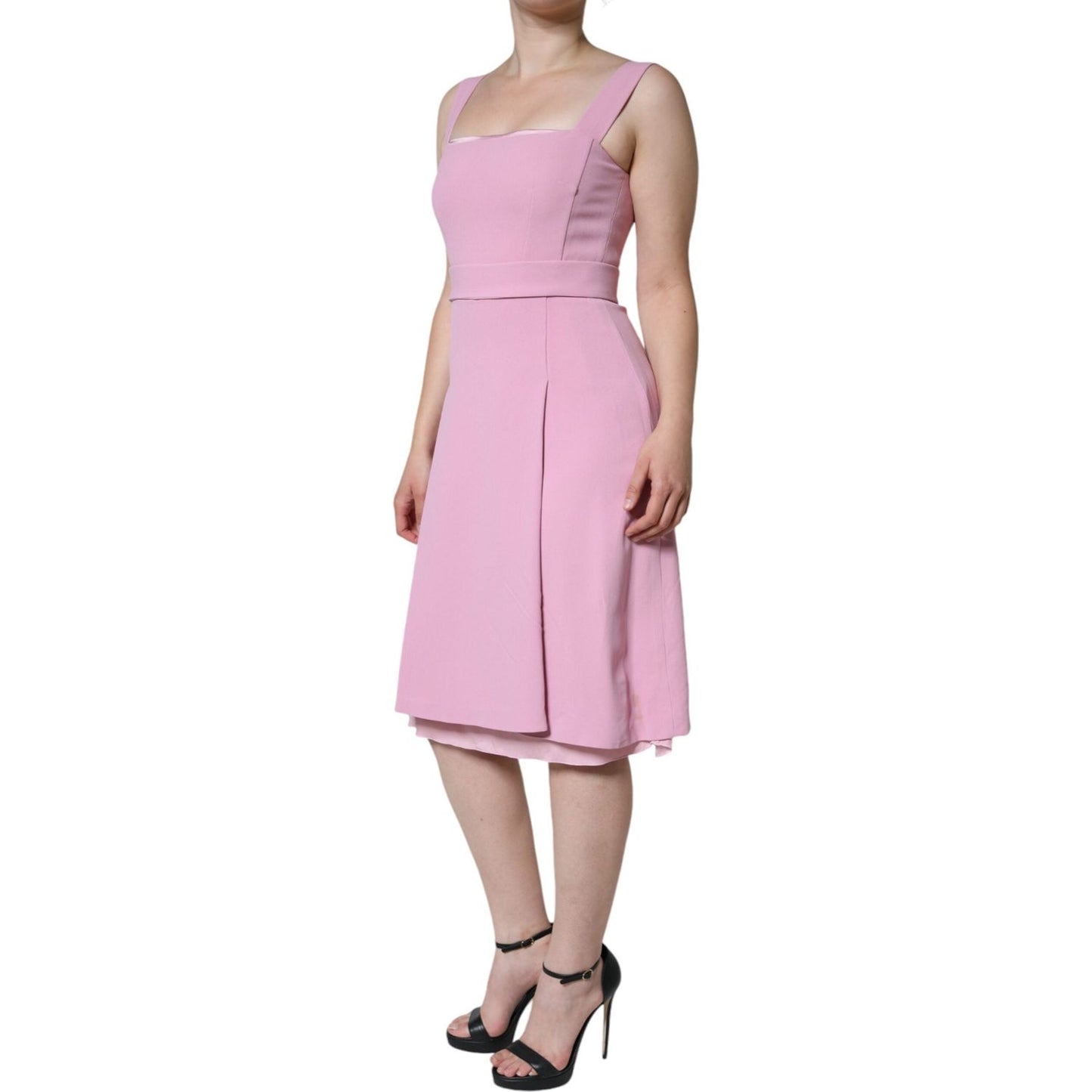 Dolce & Gabbana Pink A-line Flare Viscose Sleeveless Dress Dolce & Gabbana