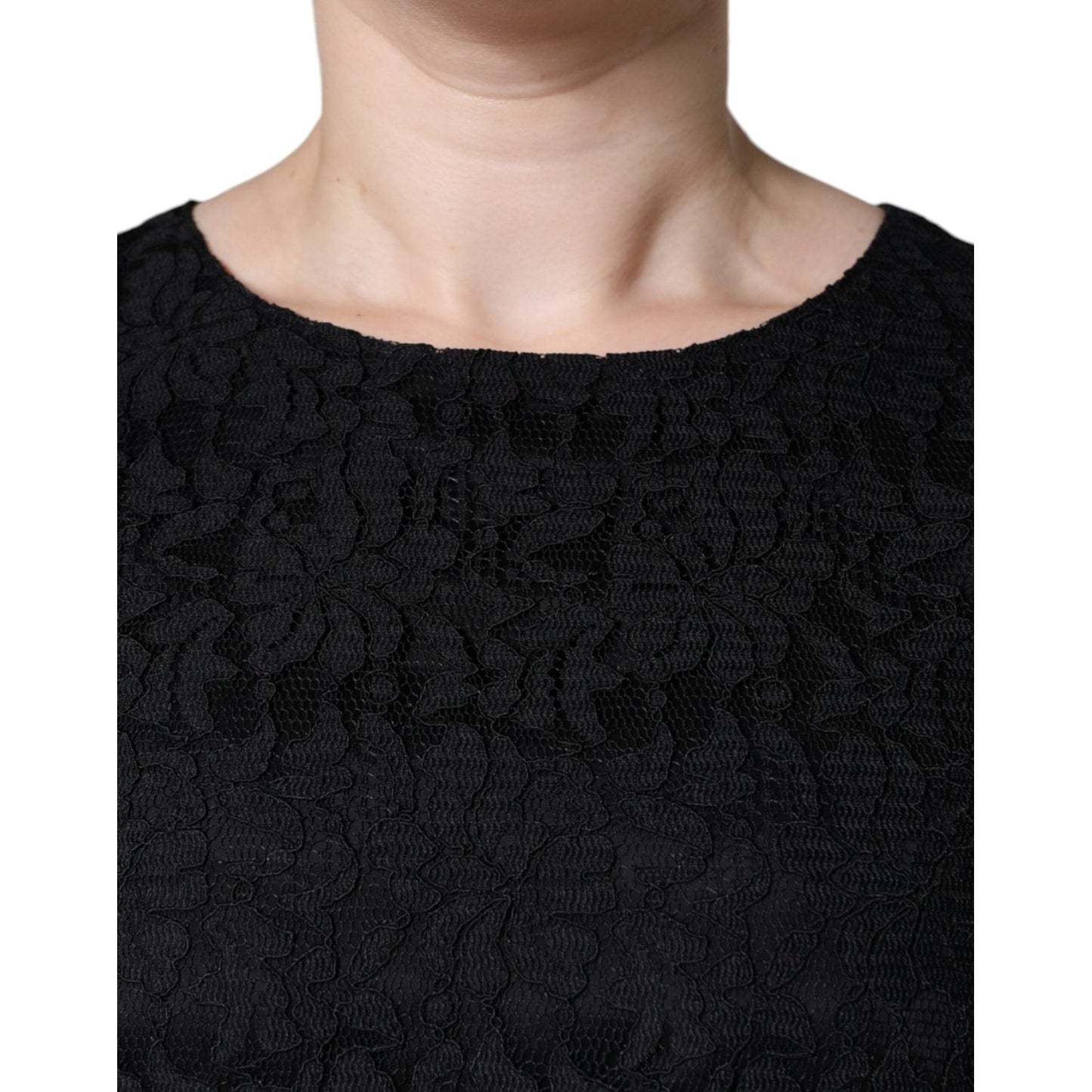 Dolce & Gabbana Black Floral Lace Sheath Sleeveless Mini Dress Dolce & Gabbana