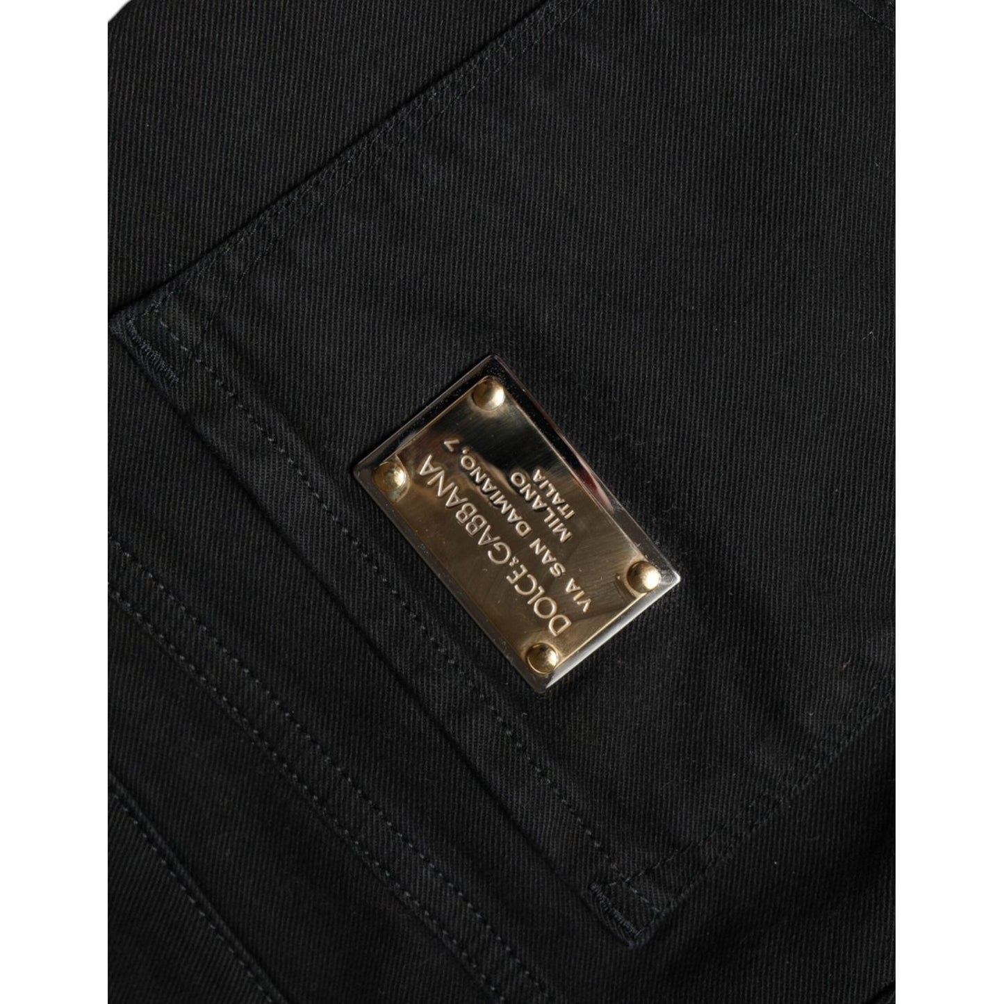 Dolce & Gabbana Black Cotton Mid Waist Skinny Denim Jeans Dolce & Gabbana