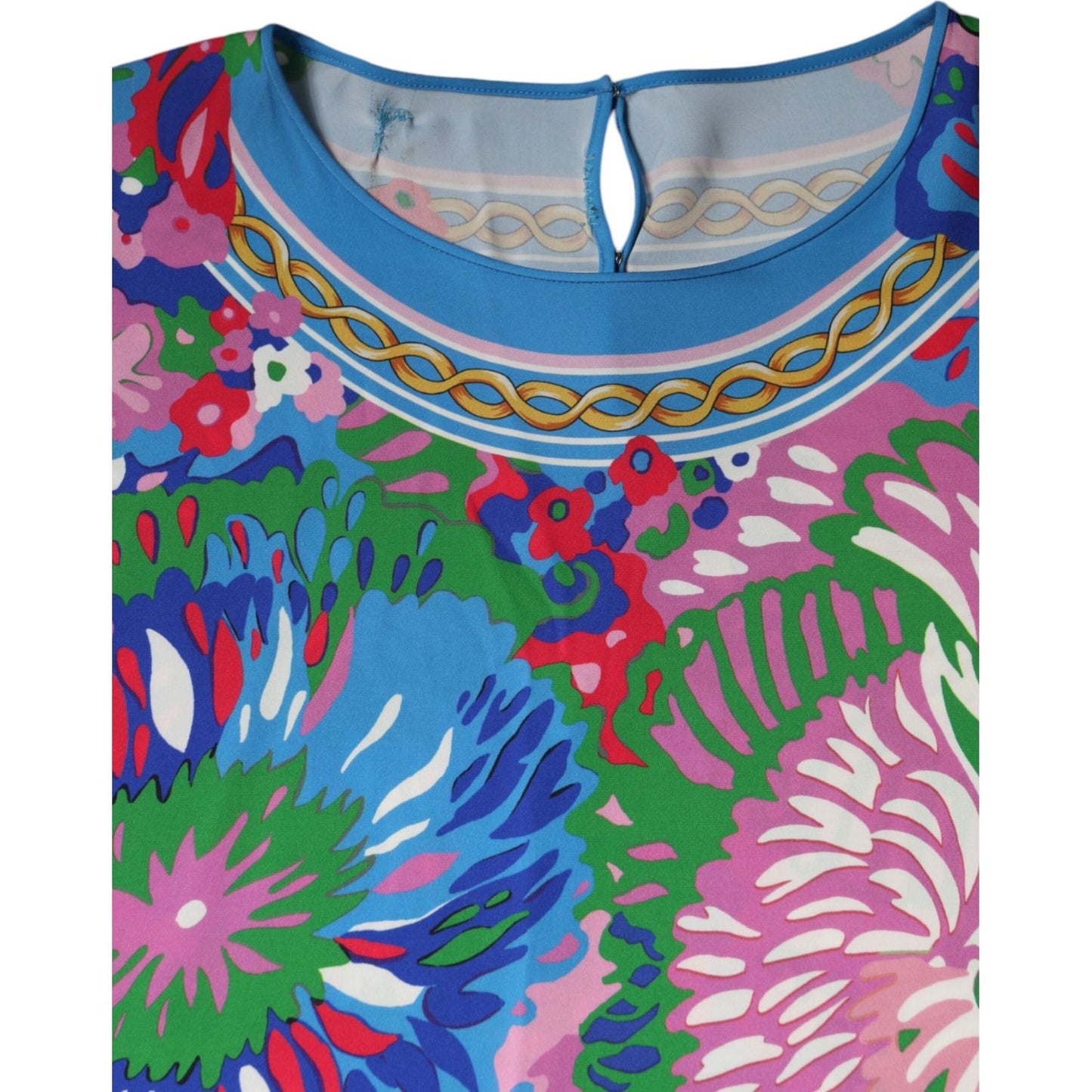 Dolce & Gabbana Multicolor Floral Charmeuse Kimono Sleeve Tunic Top Dolce & Gabbana