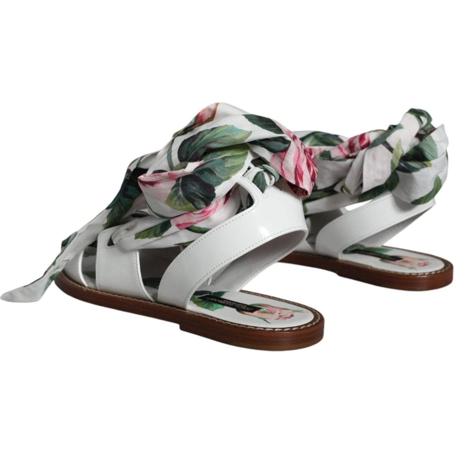 Dolce & Gabbana Multicolor Floral Print Ankle Wrap Sandals Shoes Dolce & Gabbana