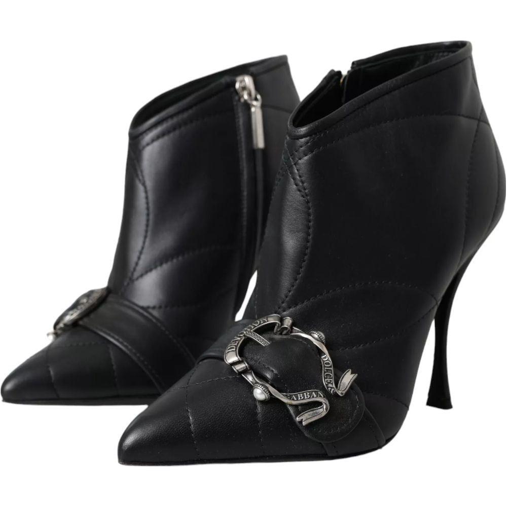 Dolce & Gabbana Black Leather Di Lambskin Boot Dolce & Gabbana