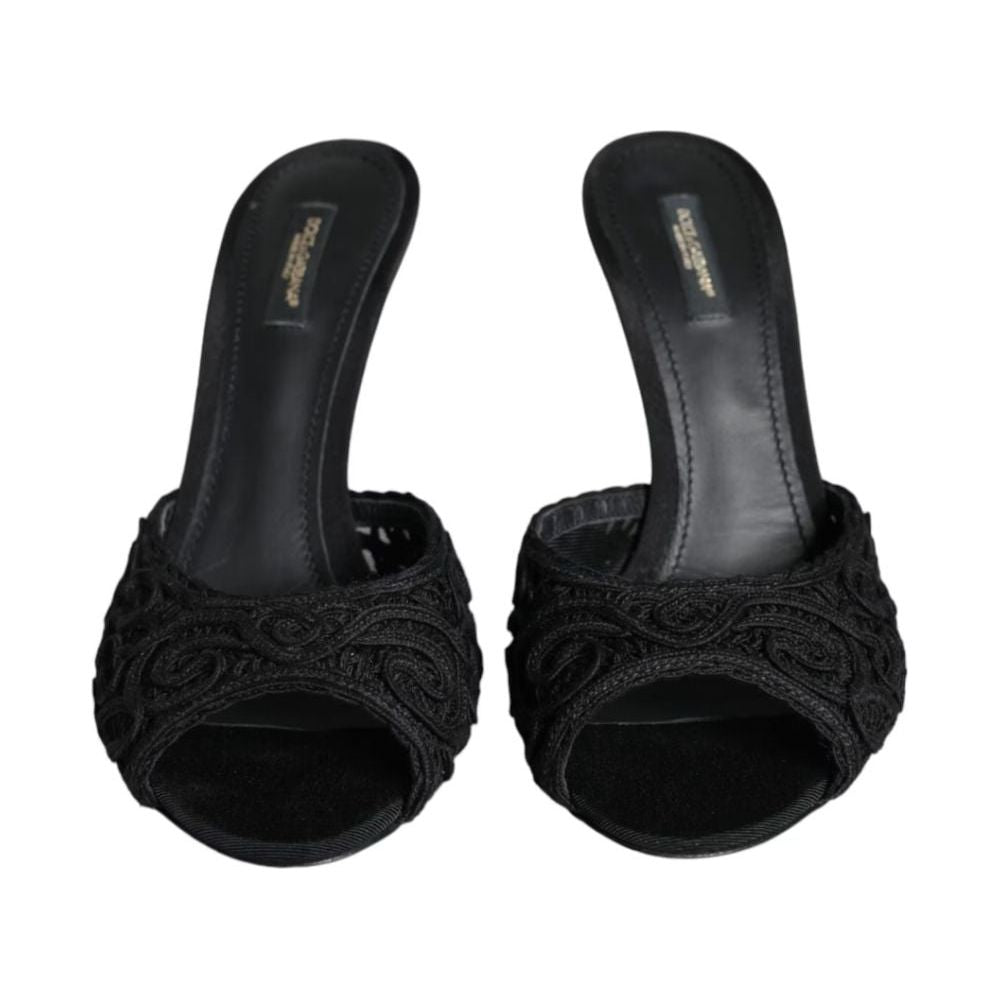 Dolce & Gabbana Black Cotton Sandal Dolce & Gabbana