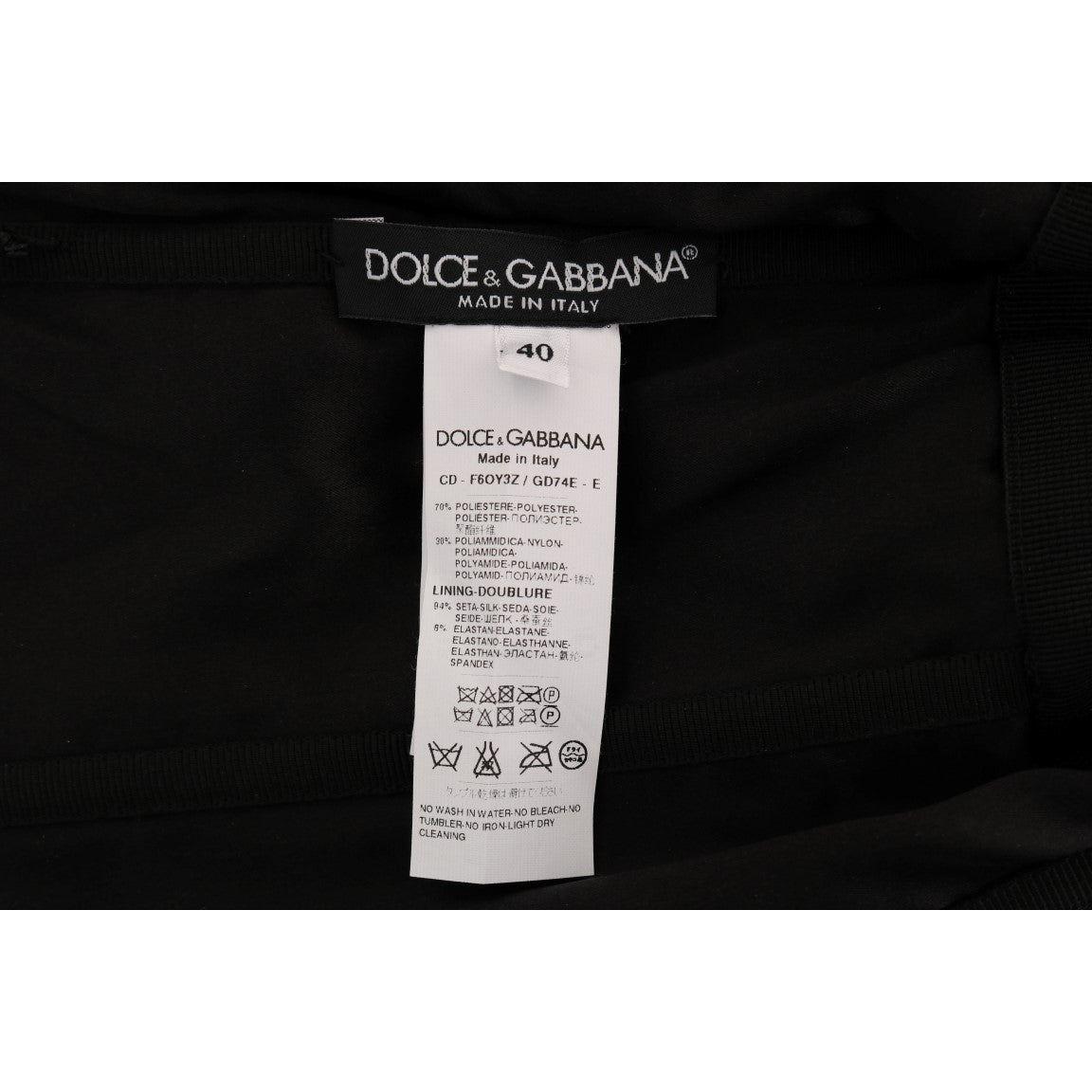 Dolce & Gabbana Black Red Polka Sequined Shift Dress