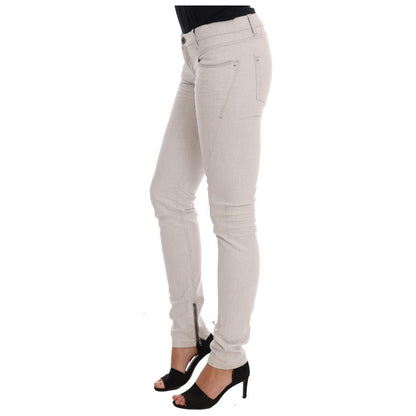 Costume National White Cotton Stretch Slim Jeans