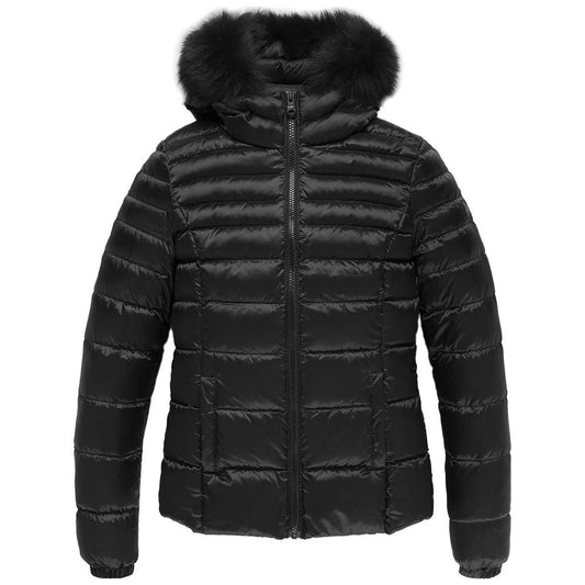 Refrigiwear Black Nylon Women Jacket with Feather Padding Refrigiwear