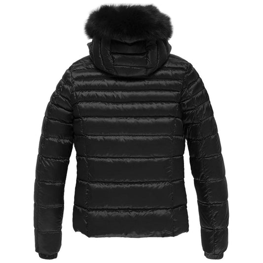 Refrigiwear Black Nylon Women Jacket with Feather Padding Refrigiwear