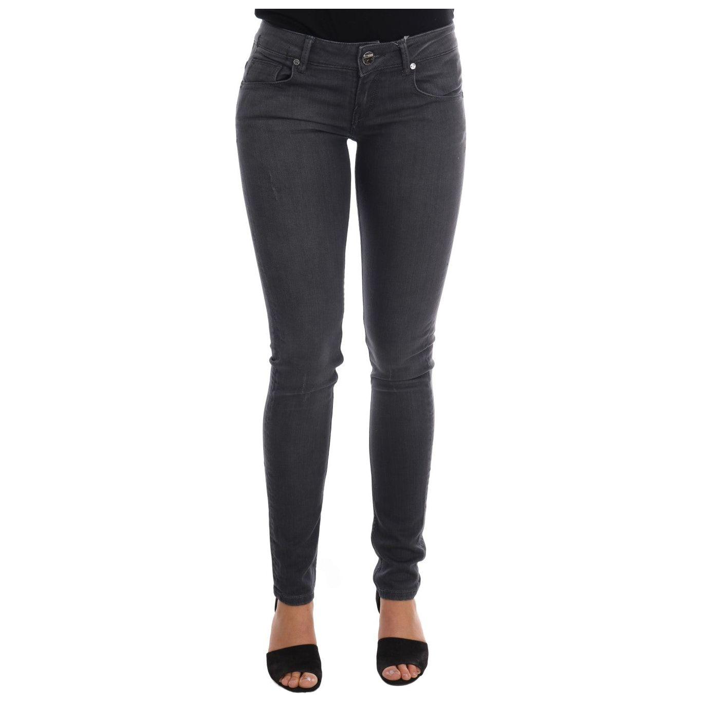 Acht Gray Cotton Slim Fit Denim Jeans