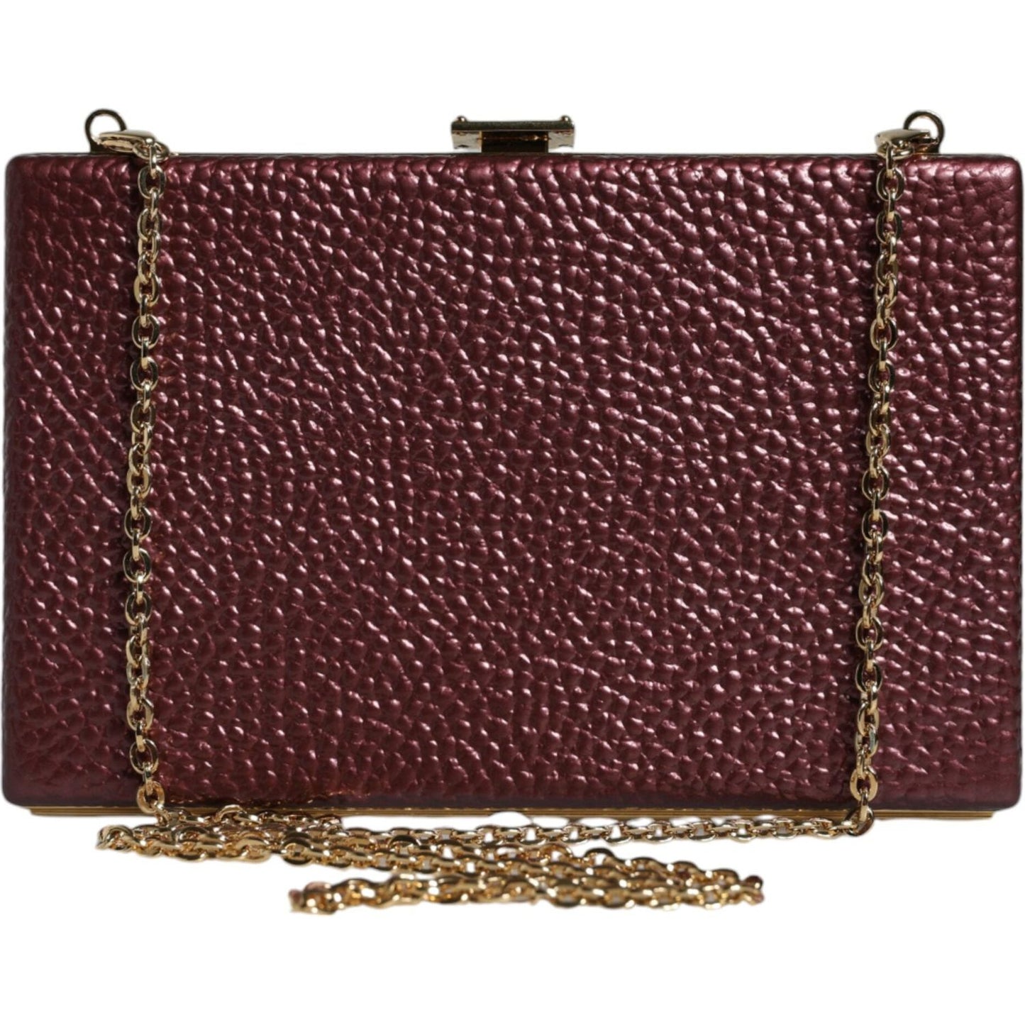 Dolce & Gabbana Maroon Leather Clutch Evening Crossbody Bag Dolce & Gabbana