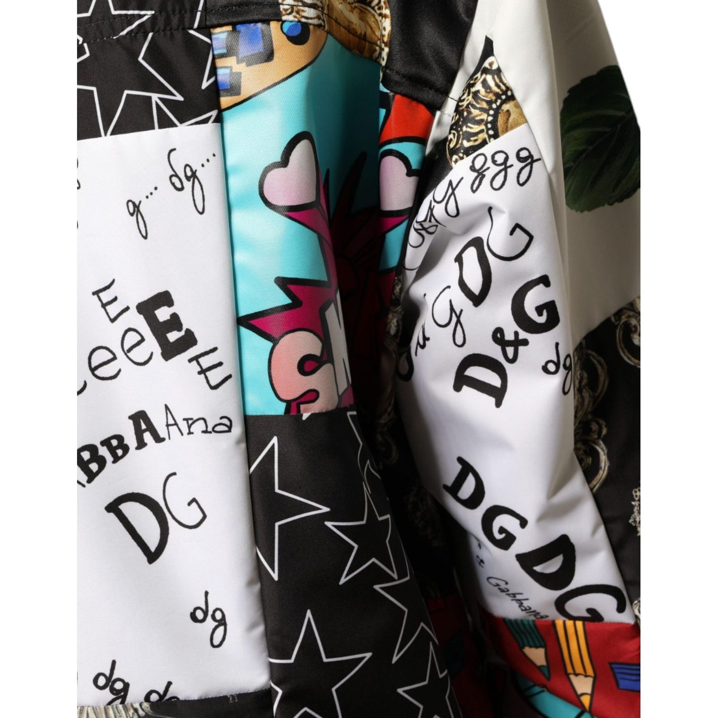 Dolce & Gabbana Multicolor Patchwork Cotton Hooded Jacket Dolce & Gabbana