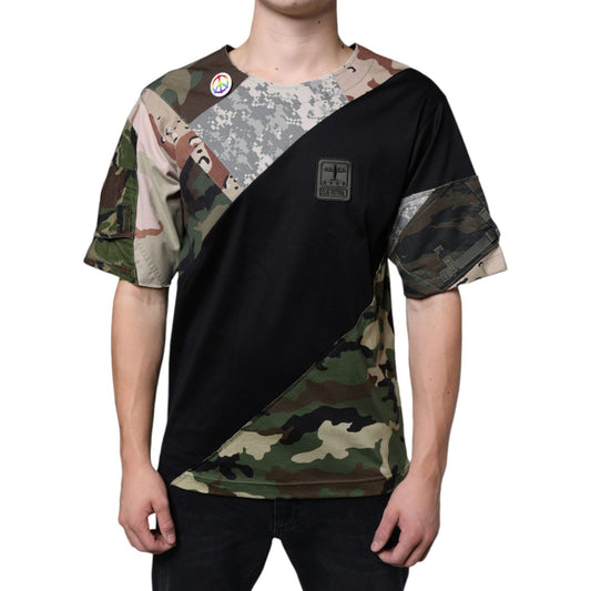 Dolce & Gabbana Multicolor Camouflage Patchwork DG Royal T-shirt Dolce & Gabbana