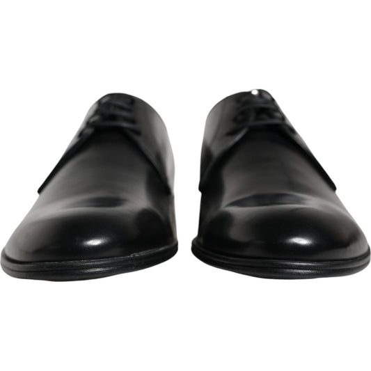 Dolce & Gabbana Black Leather Derby Formal Dress Shoes Dolce & Gabbana